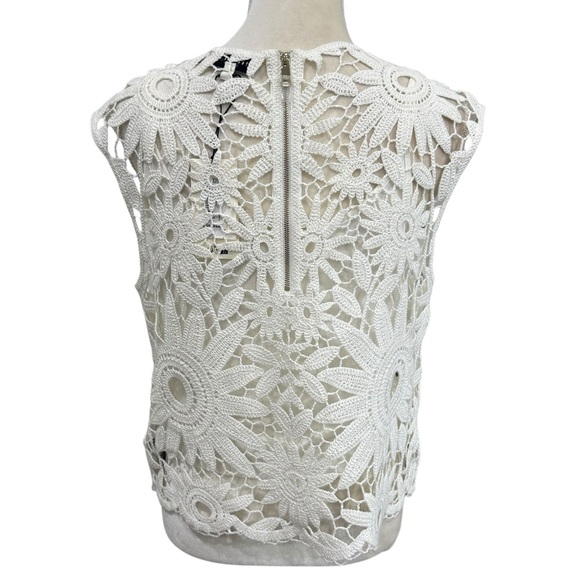 Ted Baker London Ivory KATRNN Crochet Sleeveless Lined Top Size Ted 4 US 10 NWT - Picture 5 of 15